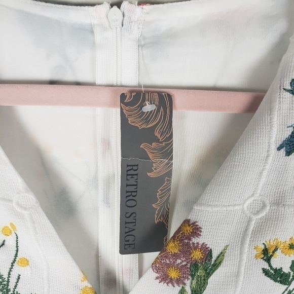 Retro Stage Retro Embroidered Midi Dress Size XL - Picture 3 of 11